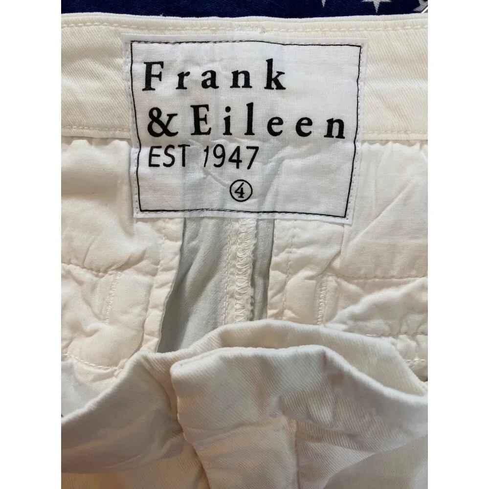 Frank & Eileen Women's Winslow Italian Chino Pant White Cropped Size 4 Cotton - Picture 4 of 6